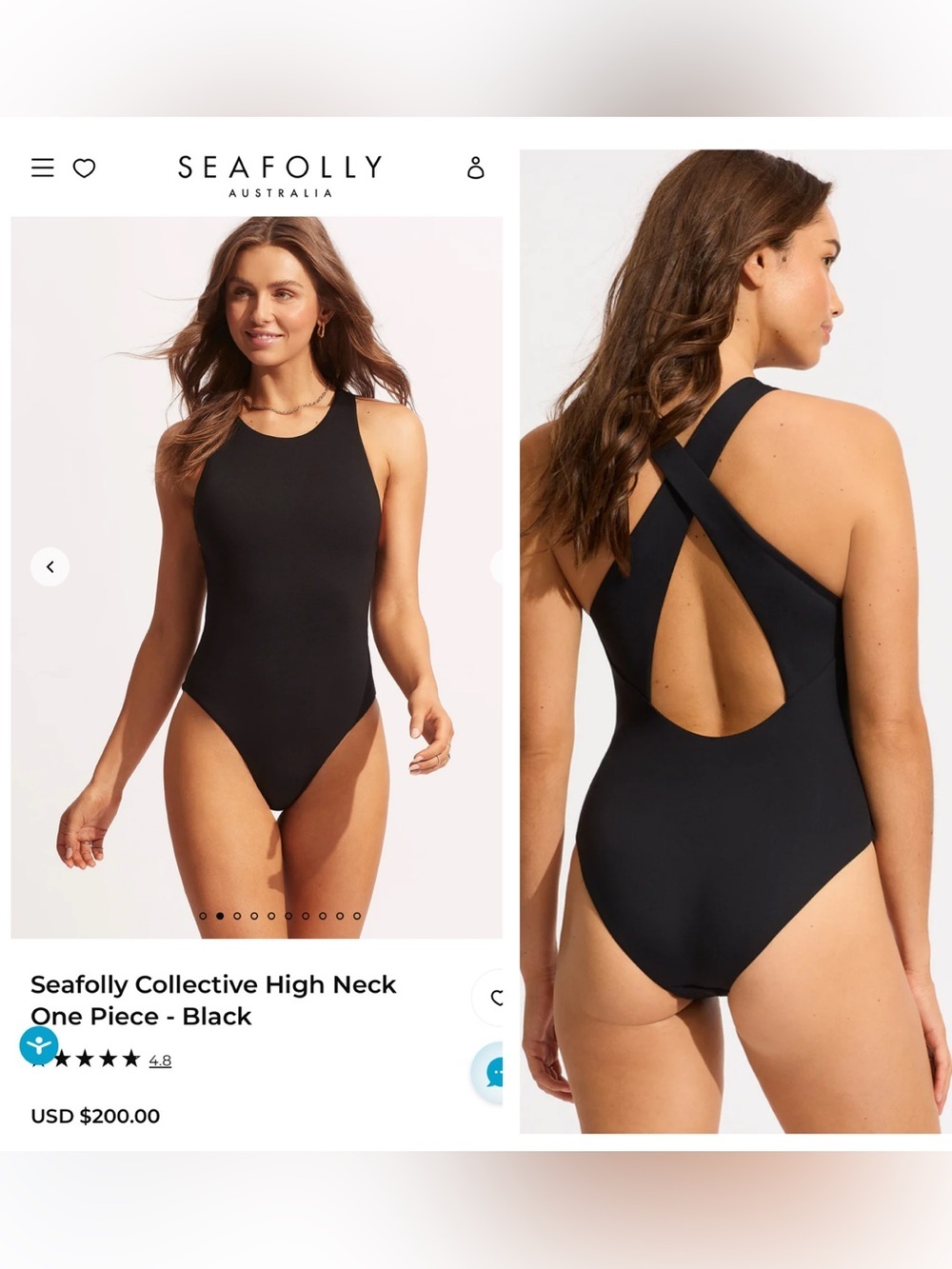 New Seafolly Collective High Neck
One Piece - Black